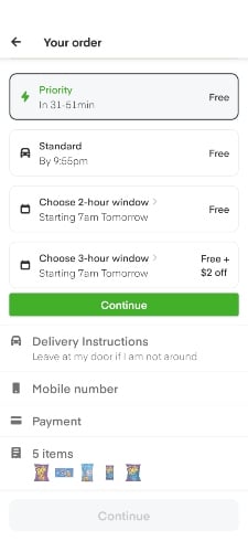 best grocery delivery scheduling delivery in Instacart app