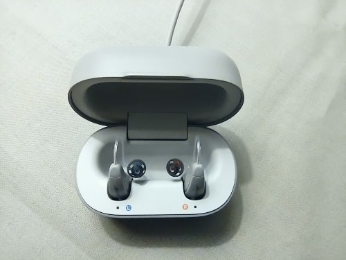 LexieB2 Hearing Aids In Charger
