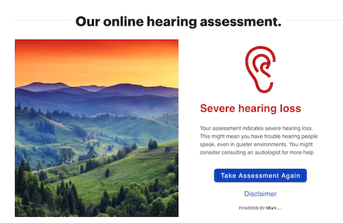 Best Buy online hearing test results