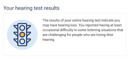 Healthy Hearing online hearing test results