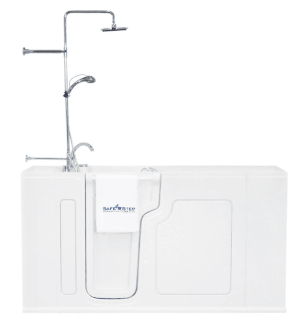 The Safe Step walk-in tub-shower combination with both bathing and showering options