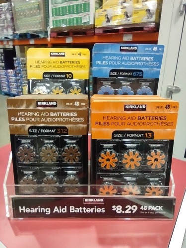 Disposable batteries at a local Costco hearing aid center