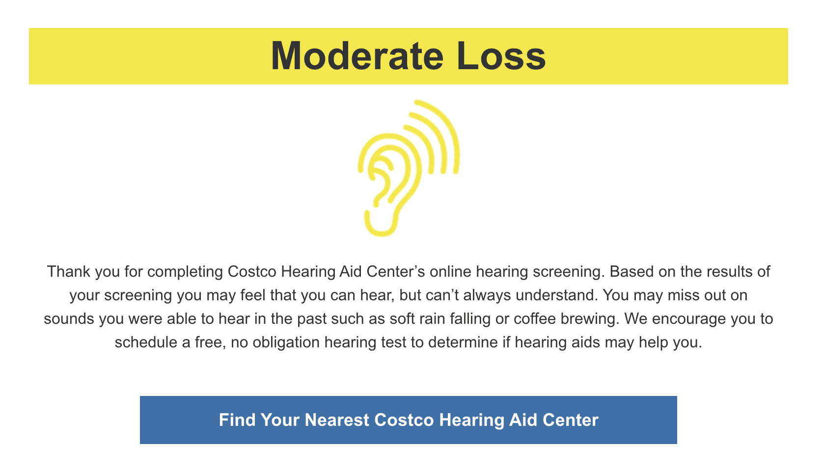 Costco online hearing test results