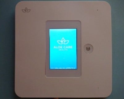 Aloe Care Health fall sensor with touchscreen.