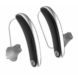 Signia Styletto slim RIC hearing aids in black