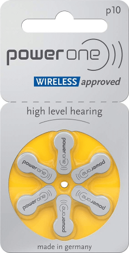 Package of size 10 Power One hearing aid batteries