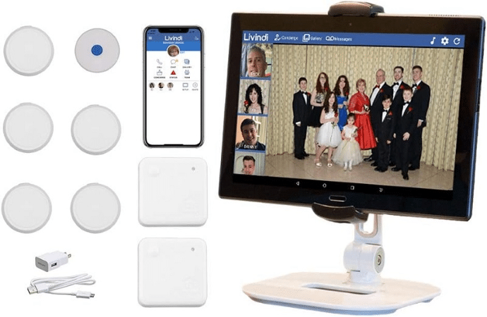 Livindi home monitoring products on white background