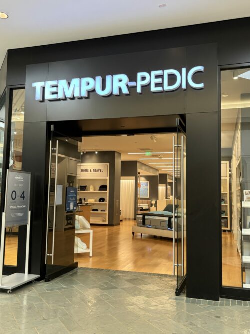 Tempur-Pedic showroom in a mall